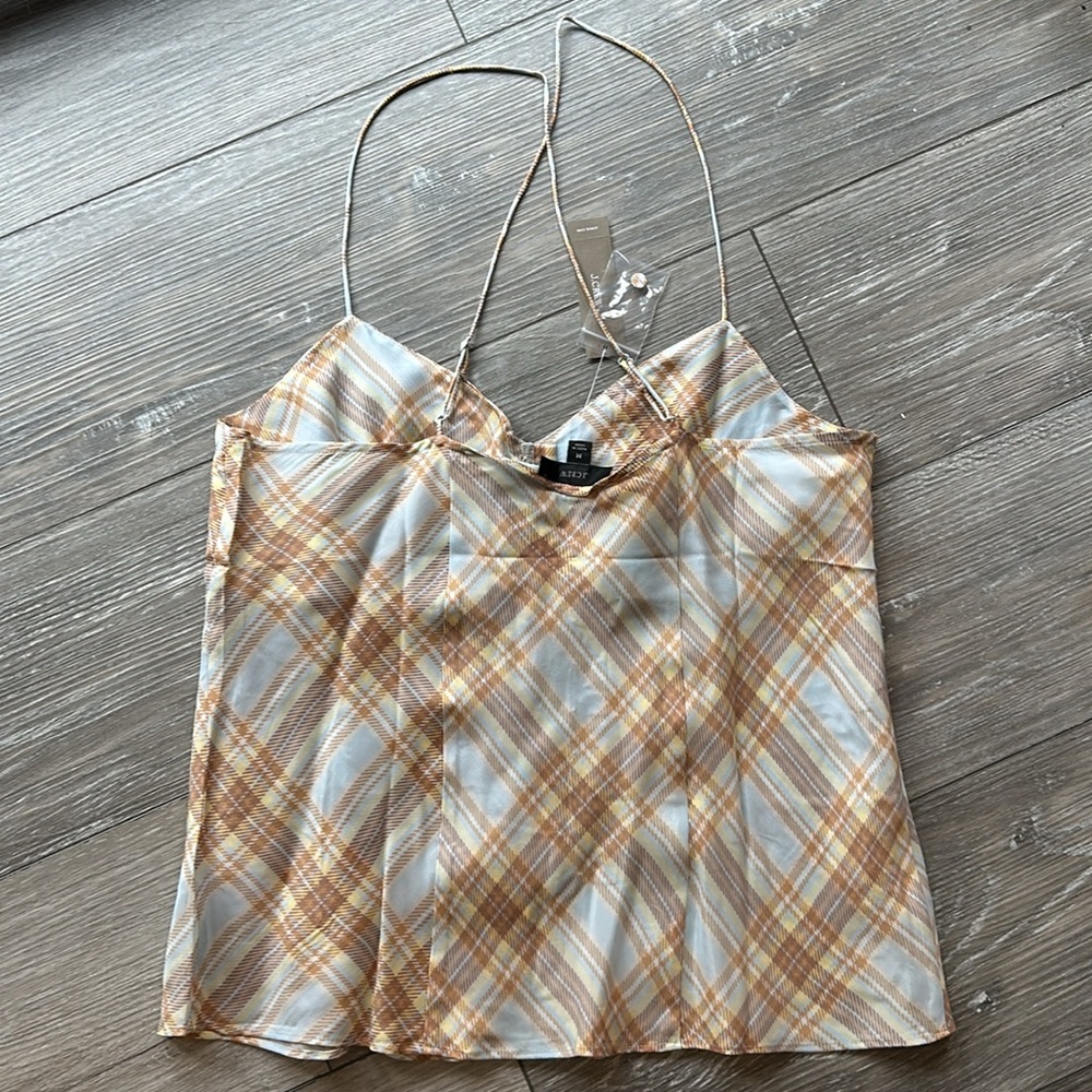 NWT J.Crew Button-front Camisole Top in Golden Hour Tartan - Picture 7 of 12